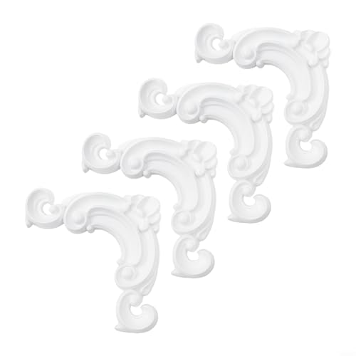EffiFish Dekorative PVC-Eck-Blumenornamente, Wandaufkleber, Schranktürverkleidung, Bordüre, Aufkleber für Möbel-Verzierung (weiß) von EffiFish