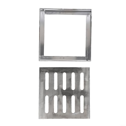 EffiFish Edelstahl-Bodenablaufabdeckung, quadratisch, mit Rahmen, für Garten, Badezimmer, Dusche, Küche, 150 x 150 mm, 200 x 200 mm, 300 x 300 mm (150 x 150 x 20 x 2 mm) von EffiFish
