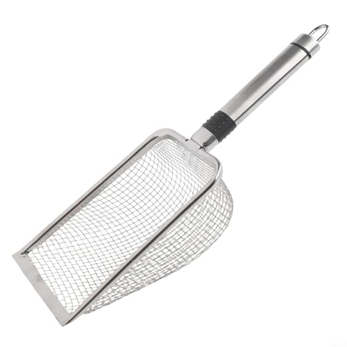 EffiFish Edelstahl-Gartensieb mit Griff, Siebsieb für Kompost, Sandsieb, Gartenwerkzeug-Set, 31 x 15 cm, Boden-Sieb (3,8 mm) von EffiFish