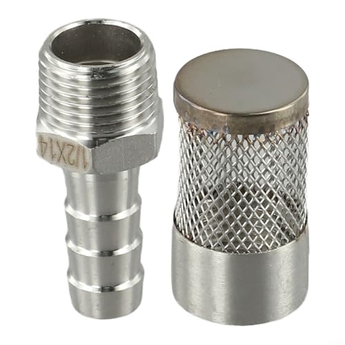 EffiFish Edelstahl-Inline-Sieb, Schlauchstutzen, Filter, mit 1,5 mm Löchern für Gartenbewässerungssystem, 6–18 mm (14 mm) von EffiFish