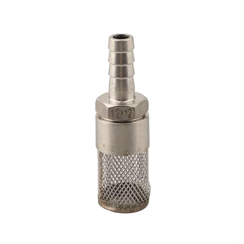EffiFish Edelstahl-Inline-Sieb, Schlauchstutzen, Filter, mit 1,5 mm Löchern für Gartenbewässerungssysteme, 6–18 mm (12 mm) von EffiFish