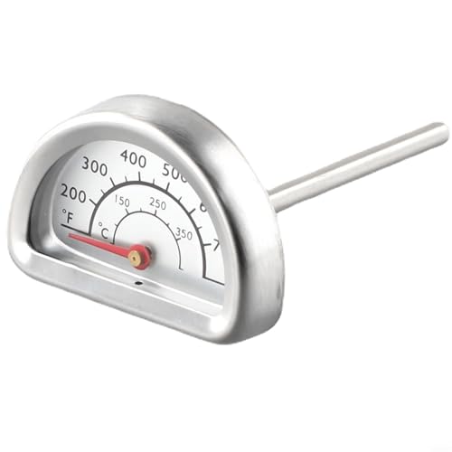 EffiFish Edelstahl-Ofenthermometer, Temperaturanzeige, Grill-Thermometer, Dual-Skala, Celsius Fahrenheit, leicht ablesbares Zifferblatt, langer Stiel, Kochwerkzeug von EffiFish
