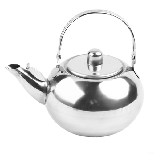 EffiFish Edelstahl-Teekanne, mit Sieb, Wasserkocher, auslaufsicherer Ausguss für Kaffee, Tee, leicht zu reinigen (1 l) von EffiFish