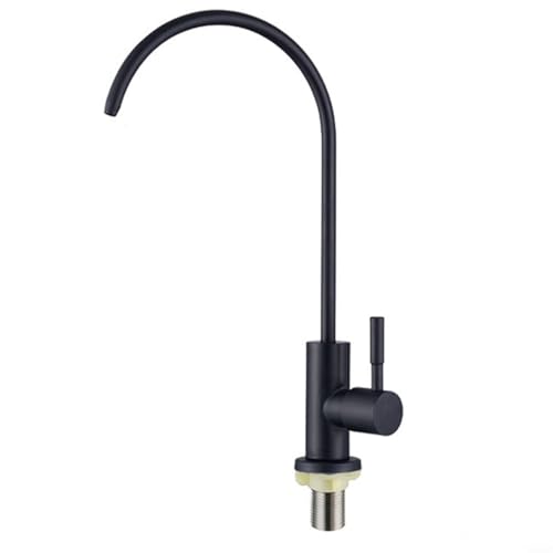 EffiFish Einhebelgriff 4 Punkte Anschluss Armaturen Edelstahl Einhandgriff Direkt Trinkwasser Wasserhahn Platzsparendes Design (Schwarz) von EffiFish