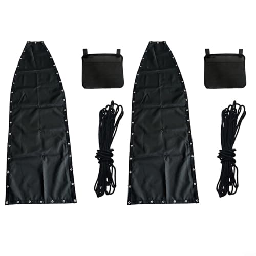 EffiFish Ersatz-Sitzbezug für Textilene Hängeschaukelstuhl, schwarz, mit Seil, 64 x 197 x 23 cm (2 Stück mit Taschen) von EffiFish