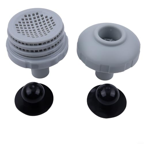 EffiFish Für Intex Pool-Einlassdüsen-Set, 32 mm Schwimmbad-Sieb, Anschluss-Set mit Gittern für oberirdische Pools (schwarz) von EffiFish