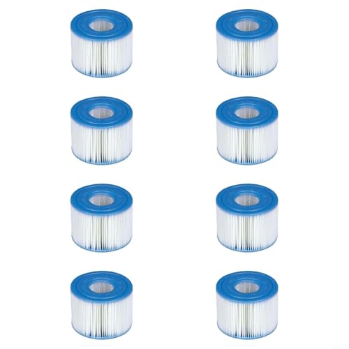 EffiFish Für Intex S1 29011E kompatible Pool-Filterkartusche für Intex S1 29011E für Pure Spa Badewanne Filtration Schwimmbäder Ersatz Wasserreinigung 108 x 43 x 74 mm (8 Stück) von EffiFish