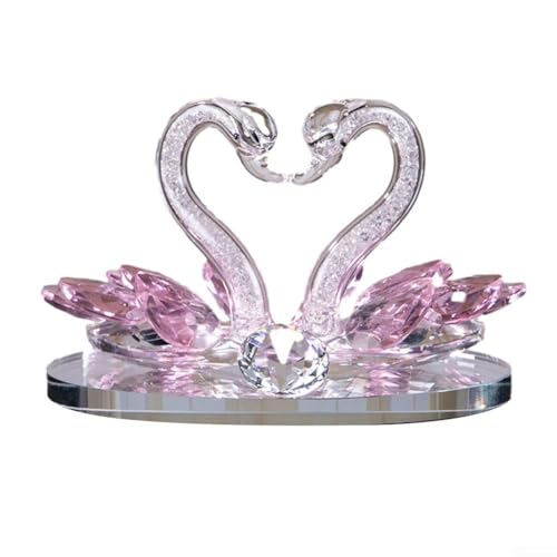 EffiFish Für Kristallschwäne, Hochzeitsgeschenke, Heimdekoration, Skulptur, handgefertigte Figur, Display, Kunststück für Wohnzimmer, Schlafzimmer (rosa) von EffiFish