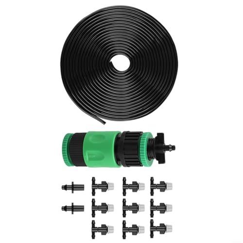 EffiFish Garten Nebelsystem Outdoor Wassersprinkler mit Schlauch Verstellbare Düsen für Pflanzenbewässerung Kühlung Terrasse Gewächshaus Rasen von EffiFish