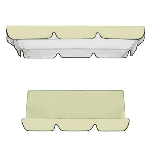 EffiFish Gartenschaukel-Abdeckungs-Set, 3-Sitzer, wasserdicht, Ersatzbezug mit Stuhlbezügen, 210D-Oxford-Gewebe, Wetterschutz (Beige 195 x 125 x 15 cm) von EffiFish