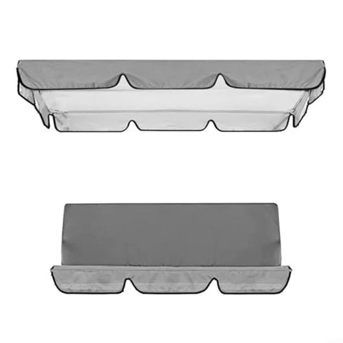EffiFish Gartenschaukel-Abdeckungs-Set, 3-Sitzer, wasserdicht, Ersatzbezug mit Stuhlbezügen, 210D-Oxford-Gewebe, Wetterschutz (grau, 195 x 125 x 15 cm) von EffiFish