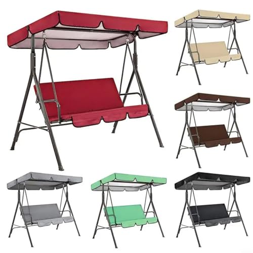 EffiFish Gartenschaukel-Abdeckungs-Set, 3-Sitzer, wasserdicht, Ersatzbezug mit Stuhlbezügen, 210D-Oxford-Gewebe, Wetterschutz (schwarz, 164 x 114 x 15 cm) von EffiFish