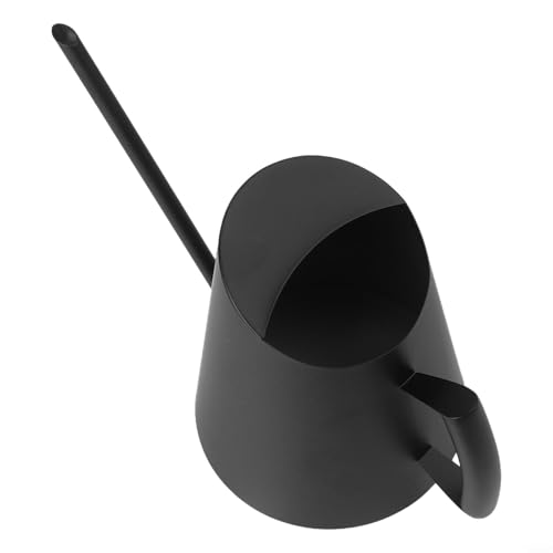 EffiFish Gießkanne Stilvolle Edelstahl-Gießkanne mit langem Ausguss für Outdoor-Pflanzen präzise Wurzelbewässerung modernes Gartengerät (1500 ml, schwarz) von EffiFish
