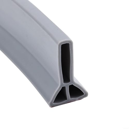 EffiFish Gummi-Silikon-Duschbarriere, Wasserstopper, 50–300 cm, biegbarer, wasserdichter Streifen für Badezimmer, Küche, lockenlose Duschen (3 cm, grau, 200 cm) von EffiFish