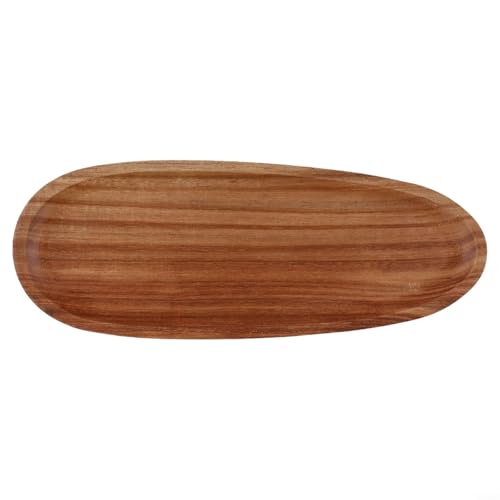 EffiFish Handgefertigter ovaler Holzteller, Mehrzweck-Küchen-Tablett, Esstisch, Display, Obst, Snacks, Desserts, Salat für Zuhause und Partys (27,5 x 10,5 cm) von EffiFish