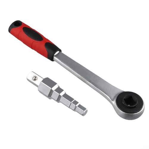 EffiFish Heizkörper-Ratschenschlüssel, Nippel, Karbonstahl, Stufenschlüssel, 10–21 mm, Ratschengriff für die meisten Heizkörperventile, Nippel, Tankverbinder (A) von EffiFish
