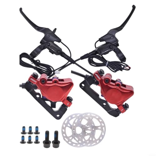 EffiFish Hydraulisches Scheibenbremsen-Set, mit Stromabschaltung für E-Bike und Roller, Bremssattel vorne und hinten mit 160 mm für Rotor, Aluminiumlegierung, 1600 mm Kabel, schwarz (hinten + vorne von EffiFish