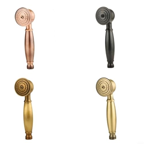 EffiFish Klassischer runder Messingduschkopf, abnehmbarer Handbrause mit Druckplatte für Niederwasserdrucksystem (Gold) von EffiFish