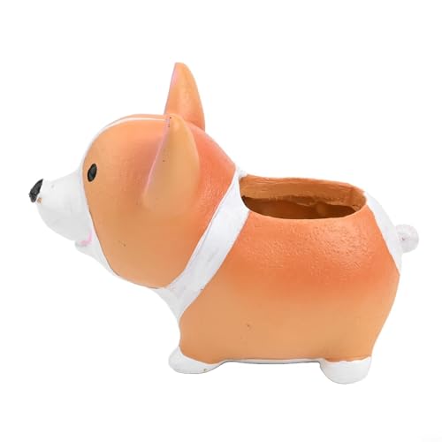 EffiFish Kunstharz Hund Blumentopf Garten Dekoration Ornament für Zuhause Outdoor Pflanzgefäße Dekorative niedliche Tier Pflanzkasten Container von EffiFish
