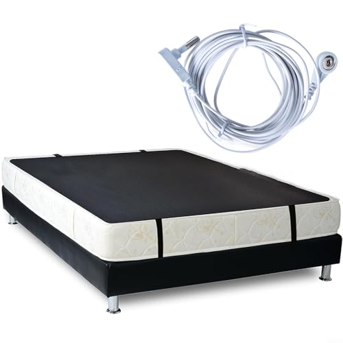 EffiFish Leitfähiges Leder für Erdungsmatte, Erdungsfolie für Bett, Schlafunterstützung mit 4,5 m Kordel, schwarz, natürliche Verbindung, Matratzenbezug, 68 x 180 cm von EffiFish