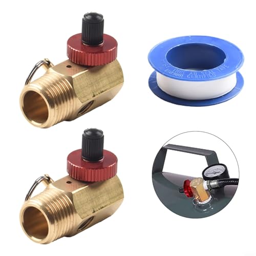 EffiFish Lufttank-Verteiler-Füllanschluss-Werkzeug, 125–150 PSI Sicherheitsventil, 1/2 MNPT Einlass 1/4 FNPT Auslass-Messgerät, Anschluss 1/8 FNPT Aluminiumknopf von EffiFish