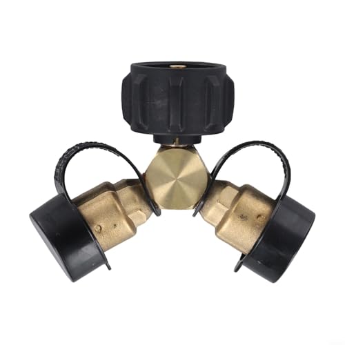 EffiFish Messing Propan Tank Y Splitter Adapter mit Dual Control Ventilen Grill Ersatzteile für BBQ Grills Camping Herd Gasbrenner Anschluss von EffiFish
