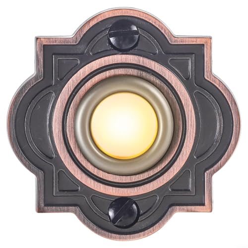 EffiFish Metall LED Türklingel Druckknopf, kabelgebundener beleuchteter Türklingelschalter, wetterfest, bronzefarben Ersatz für Haustür Eingang EffiFish Metall LED Türklingel Druckknopf, kabelgebundener beleuchteter Türklingelschalter, wetterfest, bronzefarben Ersatz für Haustür Eingang von EffiFish