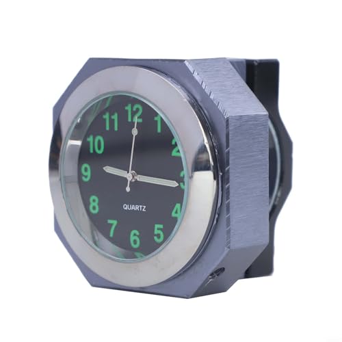 EffiFish Motorrad-Uhr aus Aluminiumlegierung, wasserdichte Halterung, Quarzuhr, leuchtender Lenker mit IPX7-Bewertung für 22–28 mm Lenker, Fahrräder, Motorräder (weiß) von EffiFish