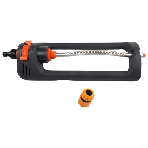 EffiFish Oszillierender Sprinkler, automatisch, um 180 ° drehbar, für Garten, Rasen, effiziente Wasserabdeckung, Bewässerungswerkzeug, 8–10 m Radius (19 Löcher schwingen 180) von EffiFish