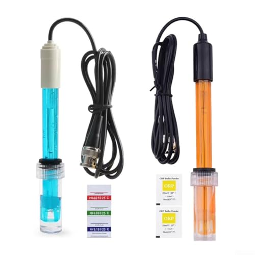 EffiFish PH ORP Ersatzsonde, mit BNC-Stecker und 3 m Kabel, 0–14 pH-Bereich, pH-Messgeräte, automatische Temperaturkompensation für Aquarium, Hydrokultur, Labor und Wasserqualitätstests von EffiFish