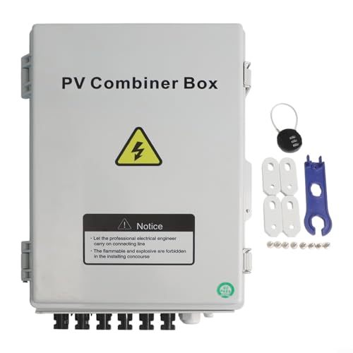 EffiFish PV Combiner Box, |PV Combiner Box, For Solar Panel IP65 6 In 1 Out,6 String 550V DC Circuit Breaker,Waterproof Protection Distribution Box 39X27x14.5cm von EffiFish
