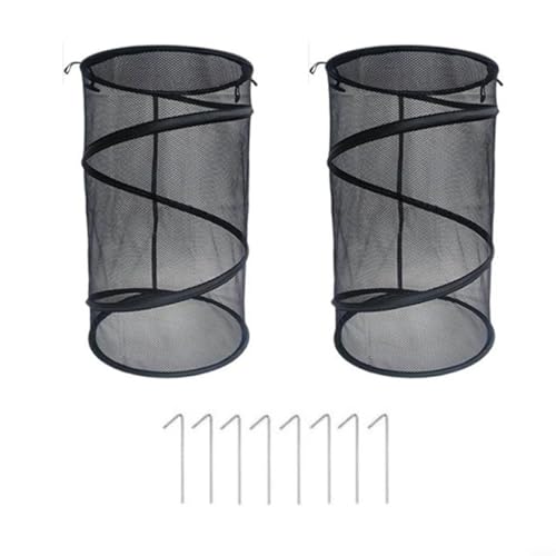 EffiFish Pop-Up-Pflanzenabdeckungen, Zelt, Insektenbarriere, Netz, Pflanzenschutz, Netz, Gewächshaus, effektive Tierbarriere, Pflanzenschutzabdeckungen (2 Stück, schwarz) von EffiFish