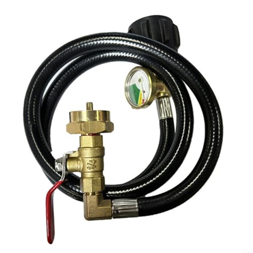 EffiFish Propangas-Verlängerungsschlauch-Set, Gummi-Gasschlauch-Adapter mit Messgerät für Grillheizung, Campingkocher von EffiFish