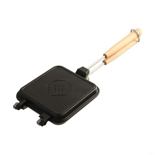 EffiFish Sandwichmaker Gusseisen Waffel und heiße Pfanne, doppelseitiges Design und isolierte Griffe für Zuhause, Küche, Frühstück, Kochen von EffiFish