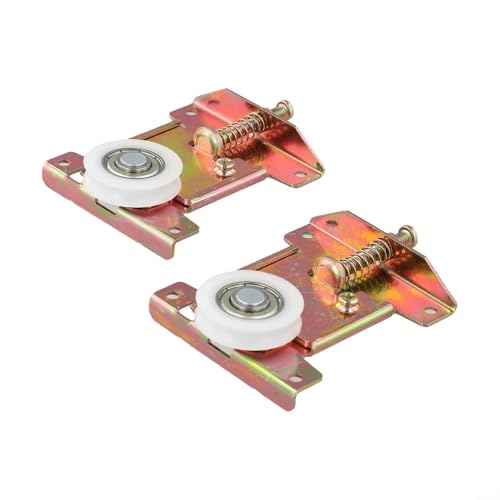 EffiFish Schiebetürrollen mit konkaver Rillenrolle, für reibungsloses Gleiten von Schrankschienen, Metall- und Kunststoff-Kleiderschrank-Hardware, einfache Installation, Gold, 2 Stück von EffiFish