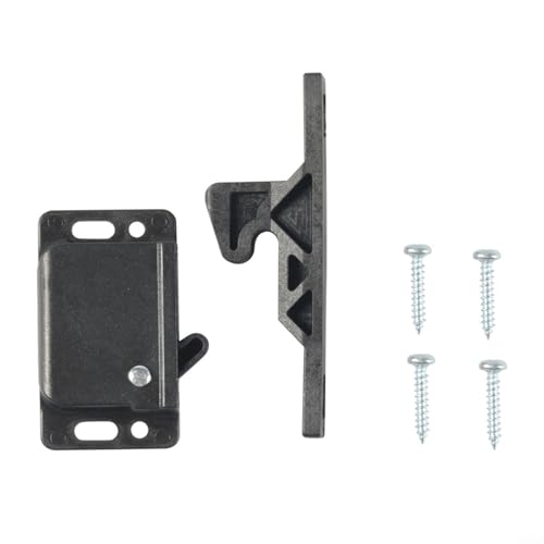 EffiFish Schranktürschloss-Set, schwarzes ABS-Druckverschluss-System für Wohnwagen, Wohnmobil, Schubladen, Schränke, Wohnmobil, Aufbewahrung, Sicherheits-Hardware, 72 x 28 mm (1 Set) von EffiFish