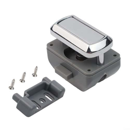 EffiFish Schubladenschloss mit Druckknopf, Chrom-Zink-Legierung, Schrankriegel für Swift Caravan Wohnmobil mit 20 mm Einbauloch (Chrom) von EffiFish