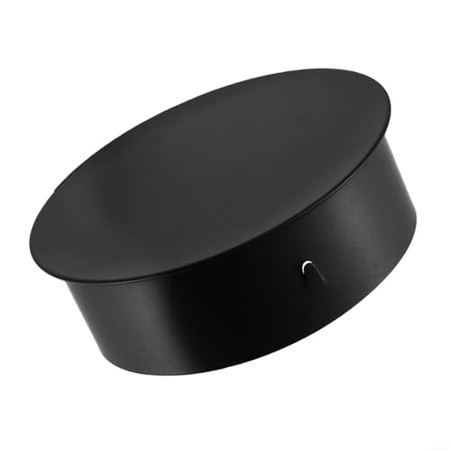 EffiFish Schwarze Edelstahl-Schornsteinlochabdeckung, runde Rohr-Abdeckplatte für Ofen, Kamin, Auspuffrohr, 50–200 mm Durchmesser, Wetterschutz (110 mm) von EffiFish