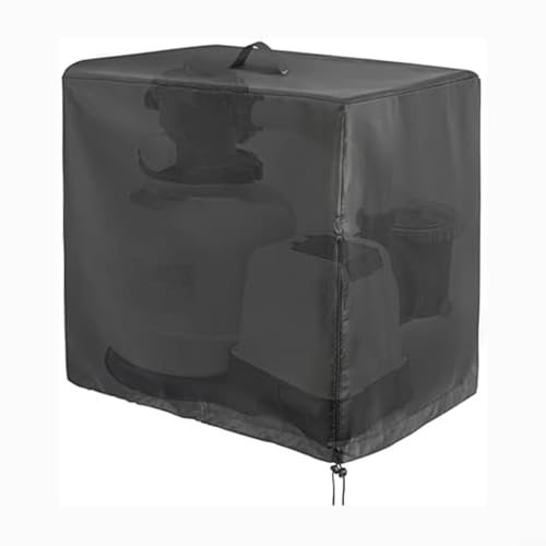 EffiFish Schwimmbad-Filterabdeckung 420D Oxford-Tuch schützende wetterfeste Sandfilter-Pumpenabdeckung mit UV-Schutz, verstellbare Riemen (66 x 62 x 72 cm) von EffiFish