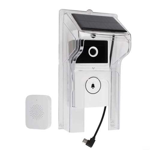 EffiFish Solarbetriebene WiFi-Video-Türklingel, mit wasserdichter Abdeckung, Zwei-Wege-Audio-Gegensprechanlage für Nachtsichtkamera, Heimsicherheitsmonitorsystem (A) von EffiFish