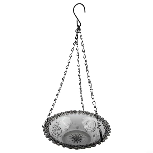 EffiFish Solarbetriebener Vogeltränken-Brunnen, Outdoor-Garten-Wasserspiel, Metallschale, Vogelfutterstation mit Sprinkler für Hinterhof, Terrasse, Rasen (grau) von EffiFish