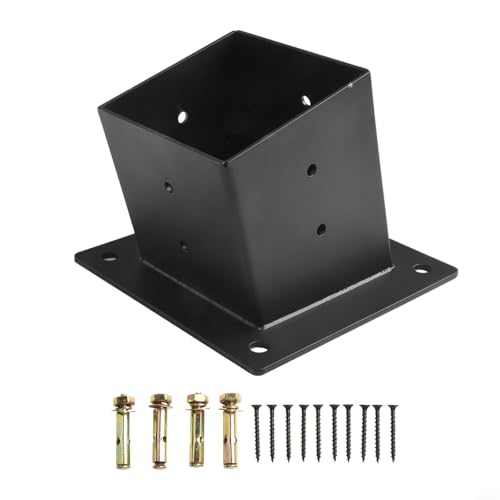 EffiFish Stahl schräge Dach-Pergola-Halterungen, Wandhalterungs-Set mit Hardware für 10,2 x 10,2 cm Pfosten, schwarz, Outdoor, Veranda, Pavillon, Unterstützung, 3-Wege-unidirektional, 1 Stück von EffiFish