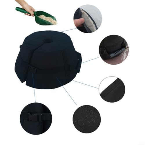 EffiFish Terrassenschirm-Gewichtstasche, Outdoor-Regenschirm-Stabilisator, Sandsack mit seitlicher Öffnung, für den Garten, freischwingend, Fahnenmast (Sandsack + Schaufel) von EffiFish