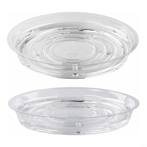 EffiFish Transparente Pflanzen-Untersetzer, Abtropfschale, runder Topfuntersetzer, Basis für Zimmerpflanzen, Garten, Blumentöpfe, Mehrzweckbehälter, PET-Material, 10 Stück (25,4 cm) von EffiFish