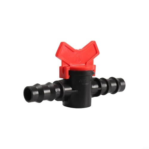 EffiFish Tropfbewässerungsschalter-Ventil, Doppel-Stecker, Widerhakenventil, Kugelhahn für Gartenschlauch-Anschluss, 16 mm, 20 mm, 25 mm, PN4 (16 mm x 16 mm) von EffiFish