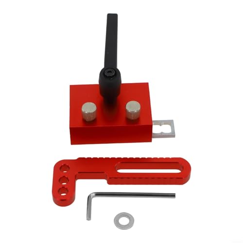 EffiFish Verstellbarer Gehrungsschienenanschlag aus Aluminiumlegierung, für genaue Holzbearbeitung, Längenbegrenzungen, passend für CNC-Maschinen (rot) von EffiFish