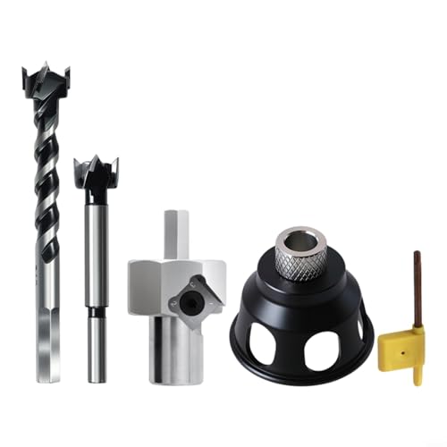 EffiFish Vertikaler Lokator aus CNC-Aluminiumlegierung, mit 19 mm und 20 mm Bohrbuchsen für präzise Holzbearbeitung (B) von EffiFish