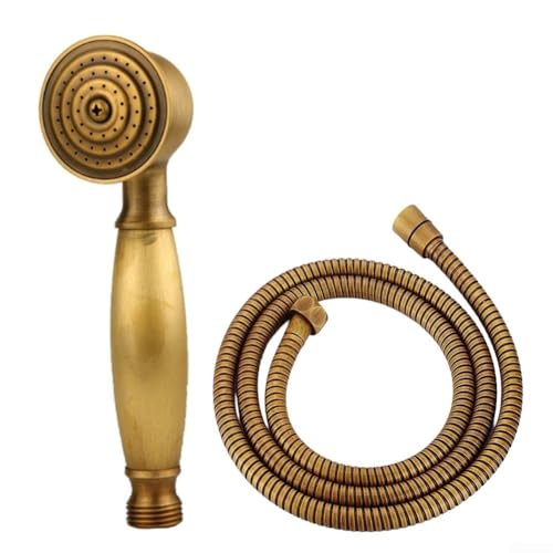 EffiFish Vintage Handbrause, Messing, abnehmbarer Badezimmer-Sprüher mit 150 cm Schlauch, wassersparendes Hochdruck-Duschsystem EffiFish Vintage Handbrause, Messing, abnehmbarer Badezimmer-Sprüher mit 150 cm Schlauch, wassersparendes Hochdruck-Duschsystem von EffiFish