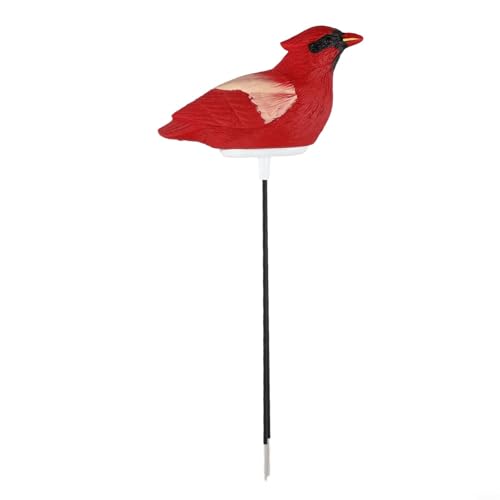 EffiFish Vogelförmiger Bodenfeuchtigkeitsmesser, Pflanzenwasser-Monitor, automatischer Hygrometer-Sensor mit singendem Alarm für Topf-Bonsai-Wurzeltests (rot) von EffiFish