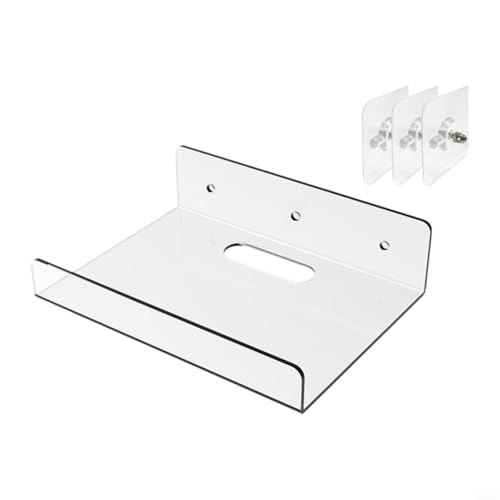 EffiFish Wandregal, Acryl, kein Bohren, schwimmendes Aufbewahrungsregal für Wohnzimmer, Badezimmer, Küche, Zuhause, Organisation, Wand-Organizer, 2 Stück (20 x 15 x 4 cm) von EffiFish